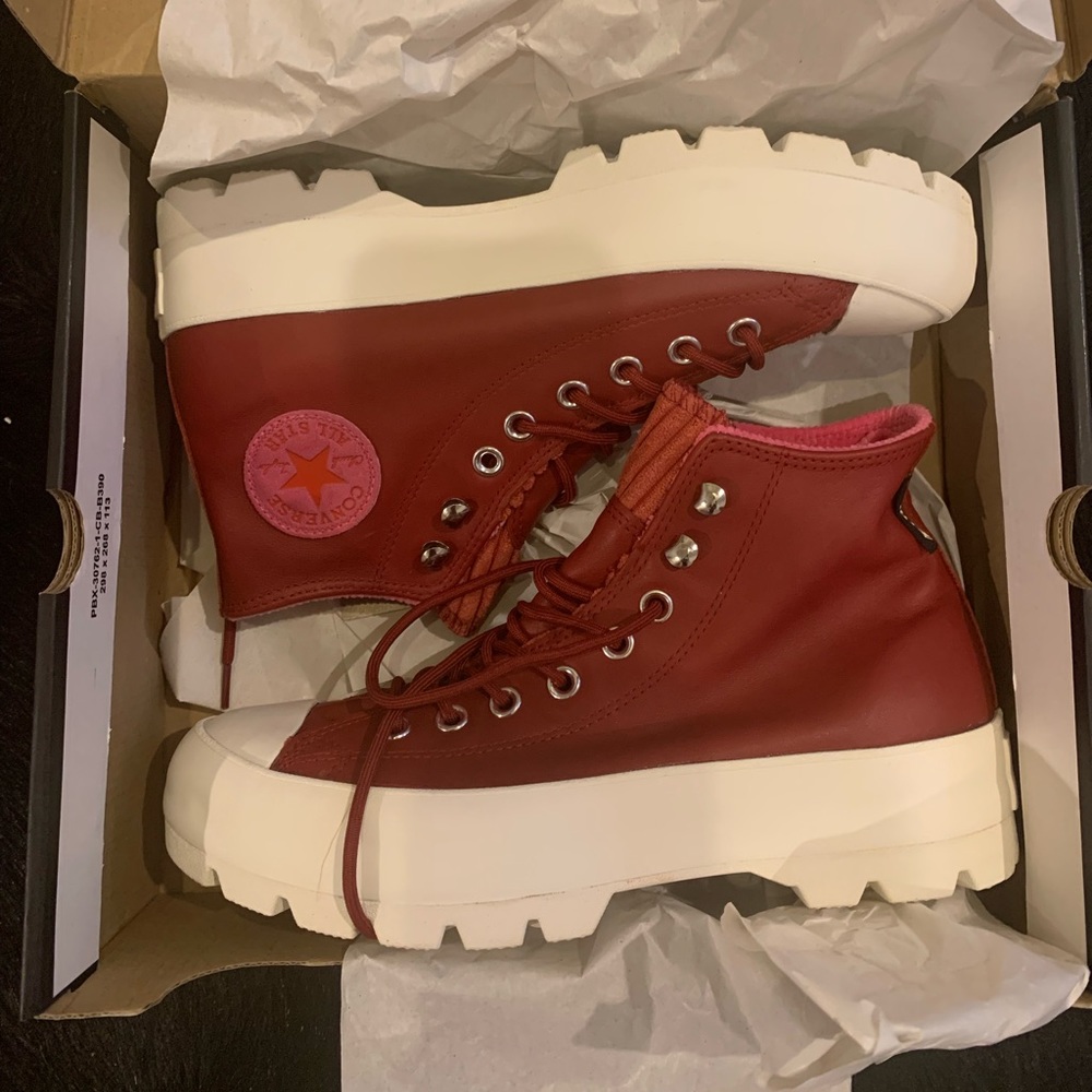 Platform Converse All Star - Red Leather